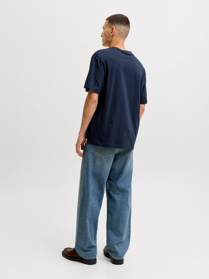 Jack & Jones t-shirt k/m heren navy – Frederik