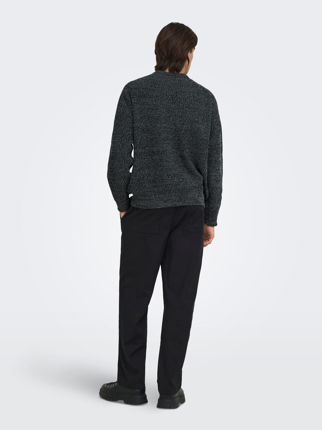 ONLY & SONS gebreide pullover zwart dessin – heren