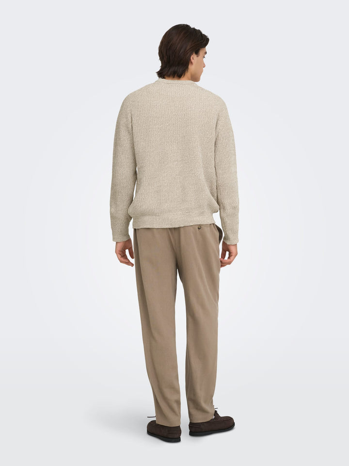 ONLY & SONS gebreide pullover zand – heren