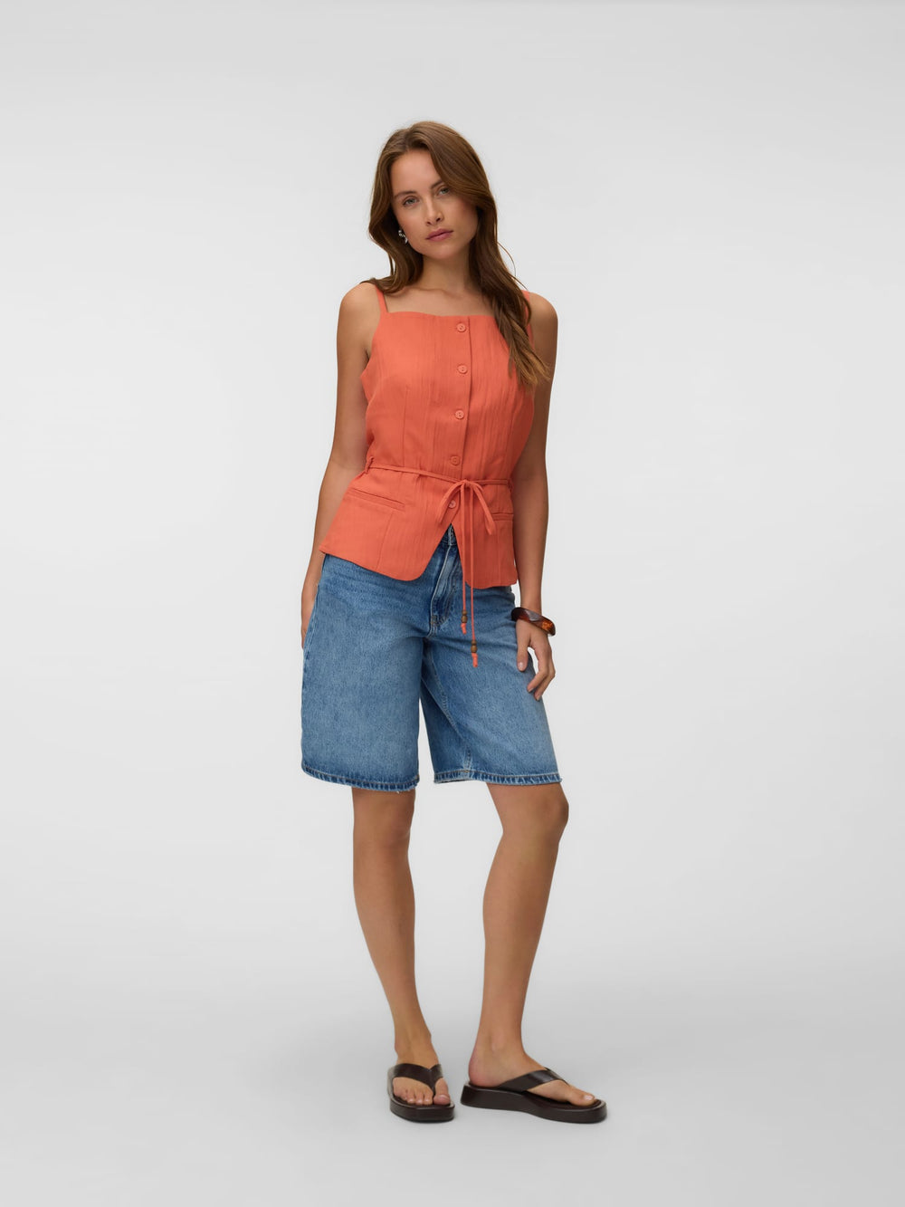 VERO MODA VMLIEVE SL BELTED WAISTCOAT – dames gilet - Oranje