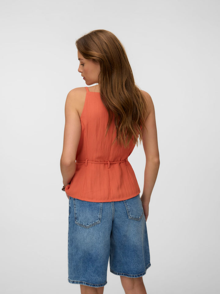 VERO MODA VMLIEVE SL BELTED WAISTCOAT – dames gilet - Oranje