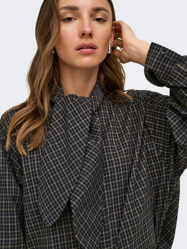 Jacqueline de Yong 15384549 Vilda blouse l/m zwart dessin