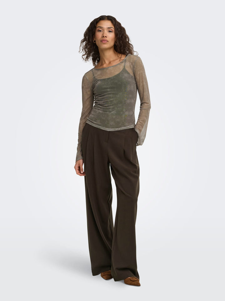 Only 15384102 Nox top l/m dames groen dessin