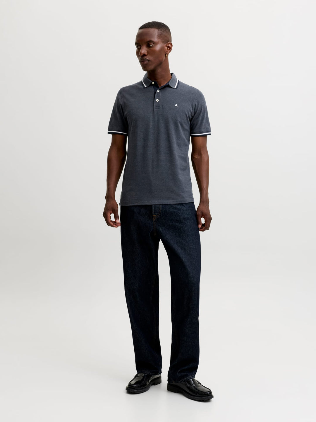 Jack & Jones Epaulos polo grijs – heren
