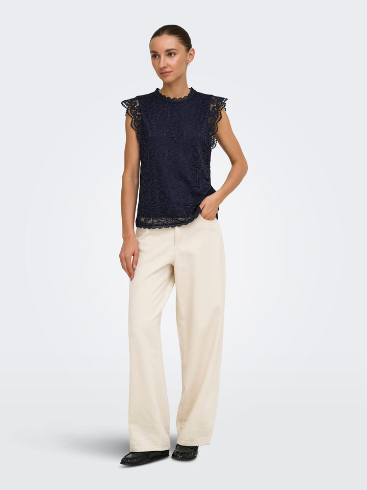 Jacqueline de Yong lotas top navy – dames