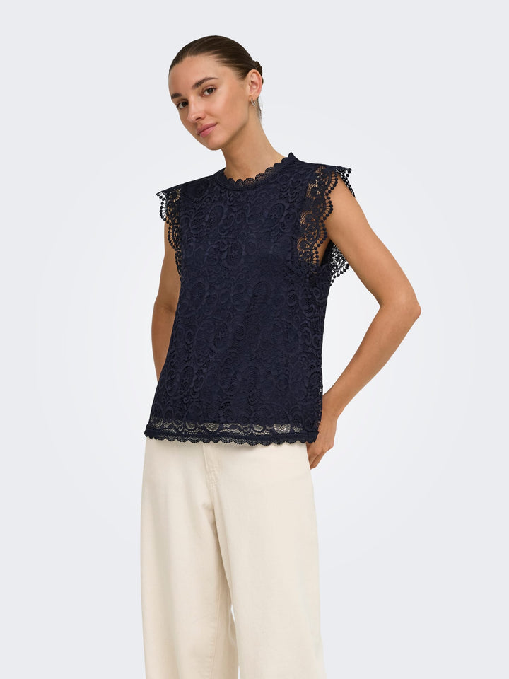 Jacqueline de Yong lotas top navy – dames