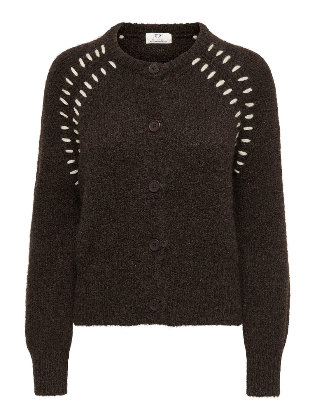 jacqueline de yong 15379819 Zoey vest gebreid bruin