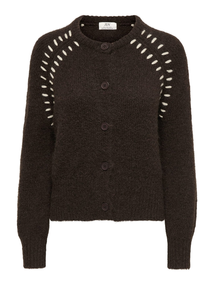jacqueline de yong 15379819 Zoey vest gebreid bruin