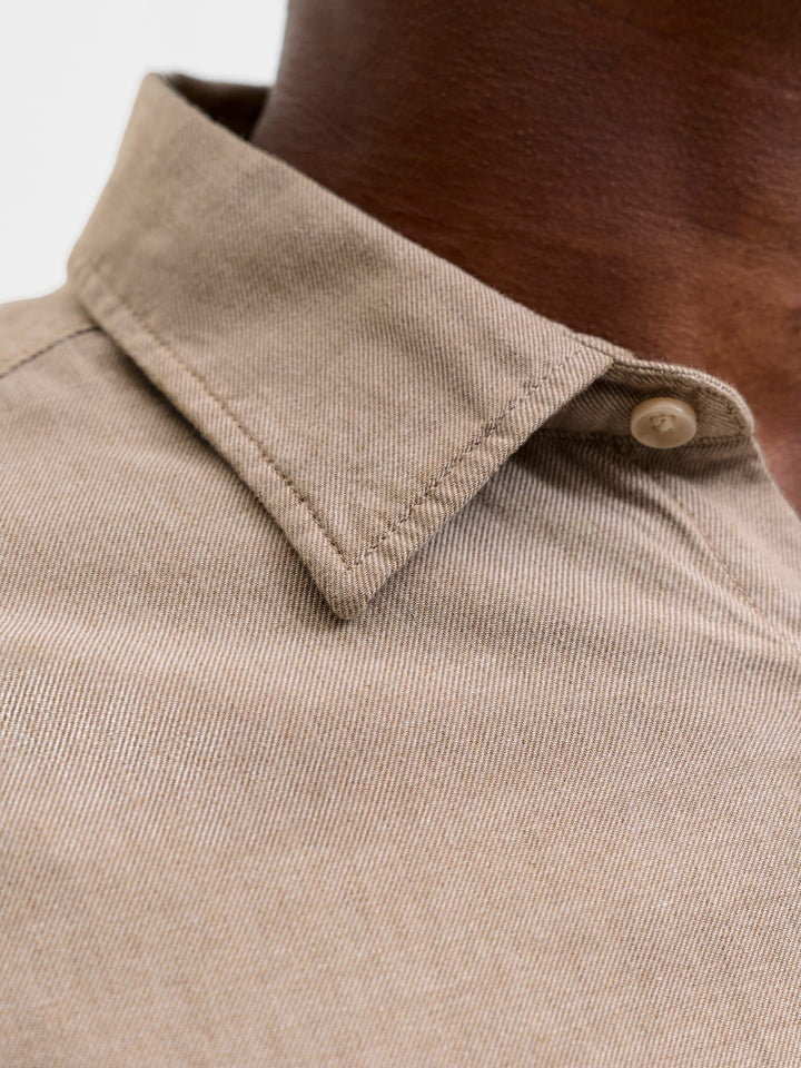 Jack &amp; Jones 12298562 overhemd l/m antraciet – heren - Zand