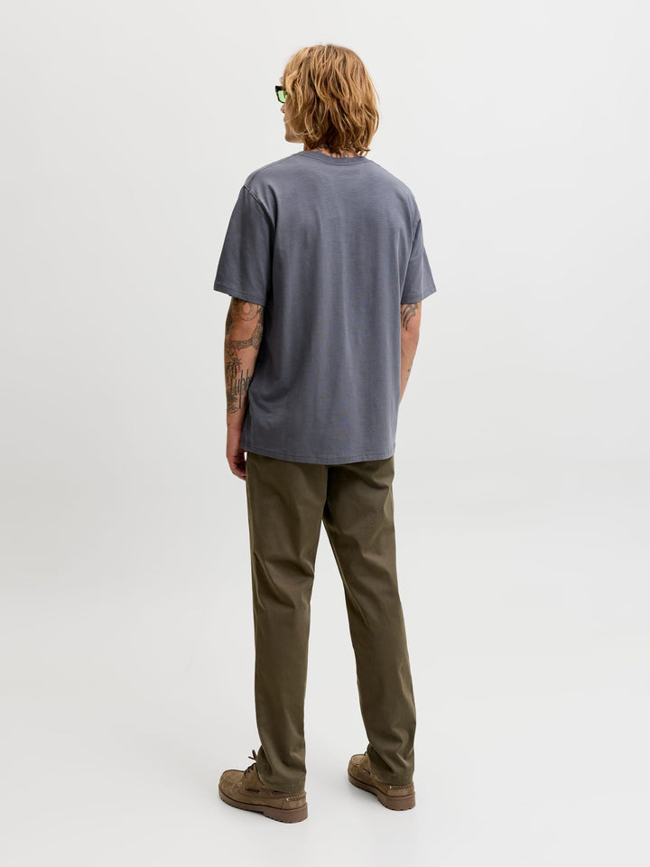 Jack & Jones T-shirt k/m heren grijs – JJEDOVER SLUB TEE