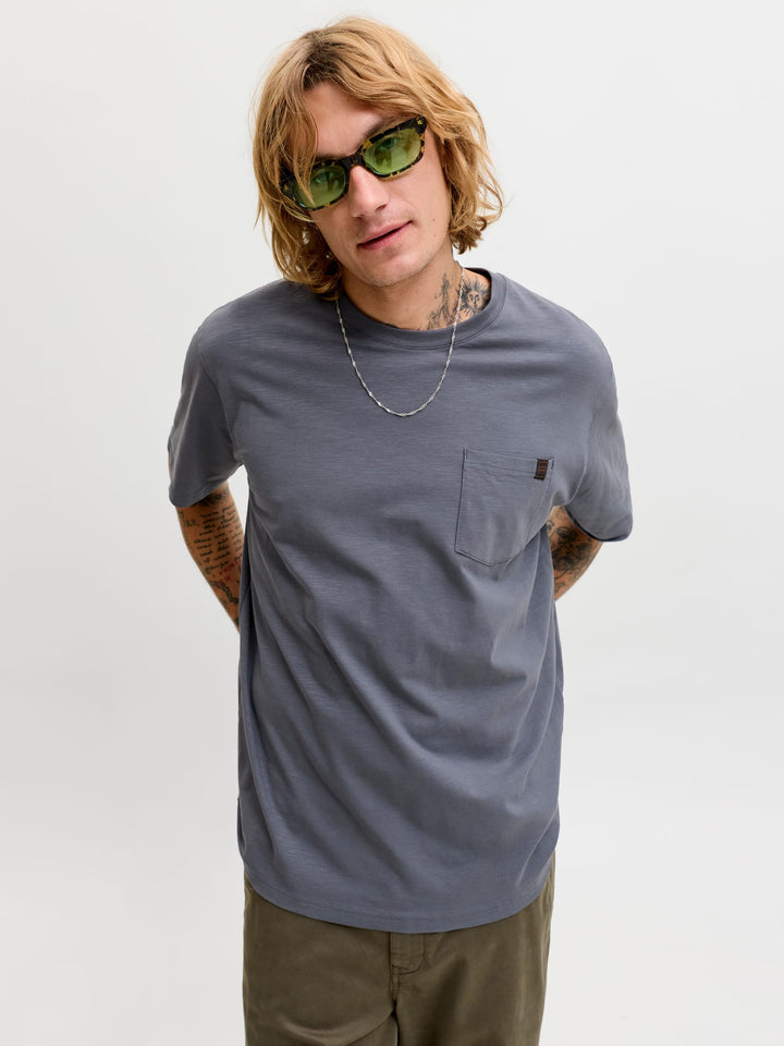 Jack & Jones T-shirt k/m heren grijs – JJEDOVER SLUB TEE