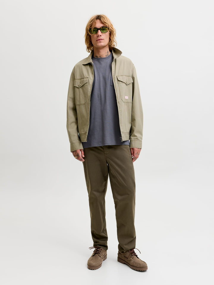 Jack & Jones T-shirt k/m heren grijs – JJEDOVER SLUB TEE