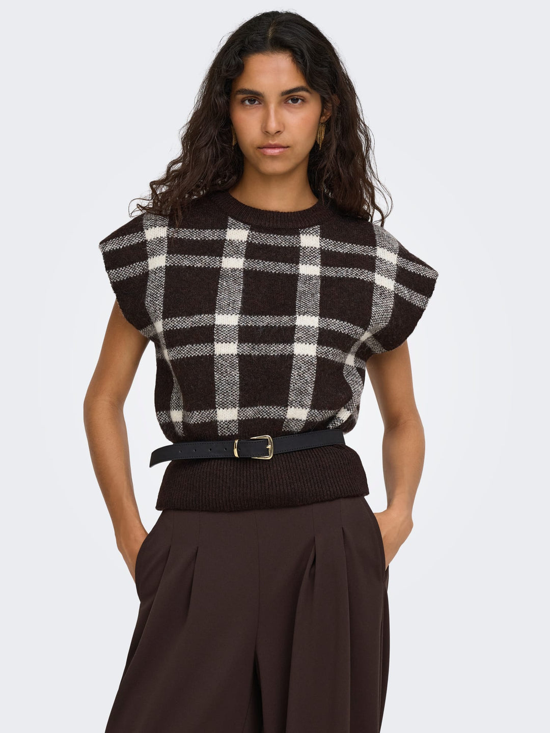 Only 15386869 Carla top k/m dames bruin dessin