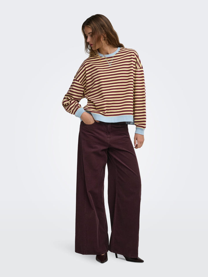 Only 15380742 Freja t-shirt l/m dames geel dessin