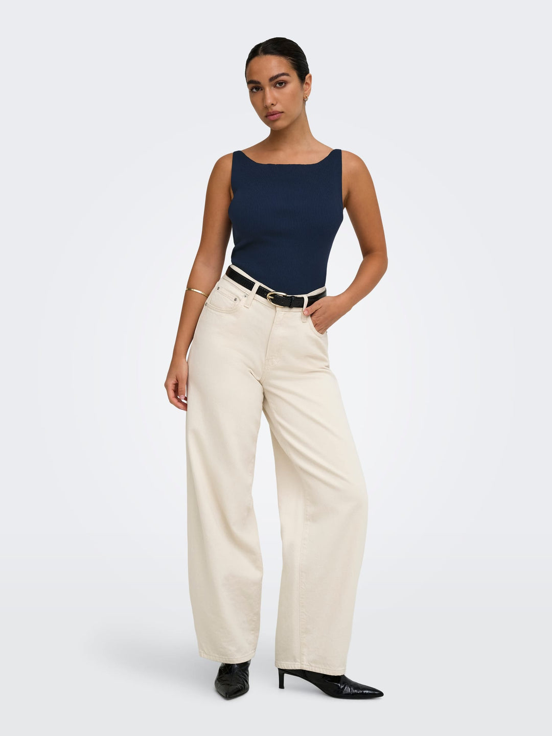 Jacqueline de Yong Nanna gebreide top navy – dames