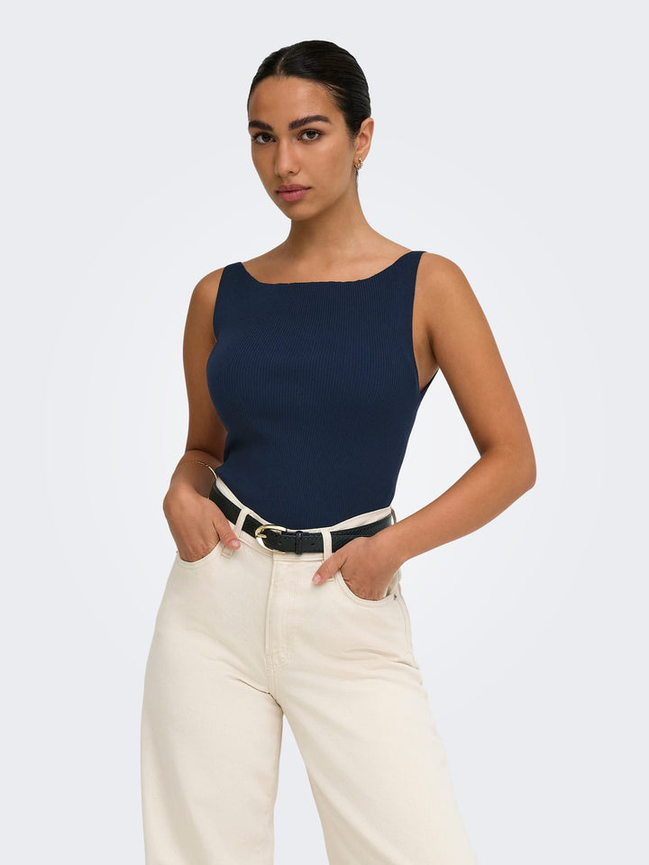 Jacqueline de Yong Nanna gebreide top navy – dames