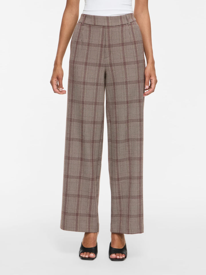 Vila Varone lange broek dames bruin dessin