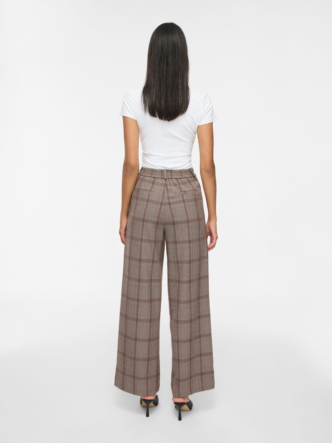 Vila Varone lange broek dames bruin dessin