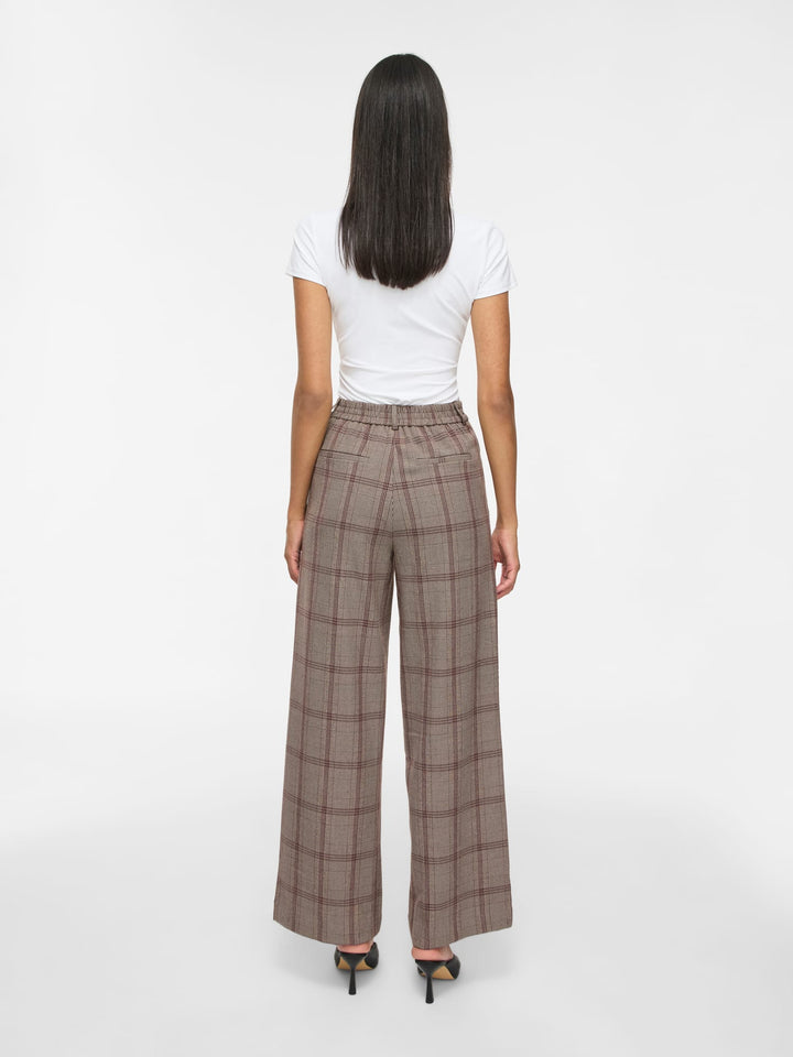 Vila 14089556 Varone lange broek bruin dessin – dames