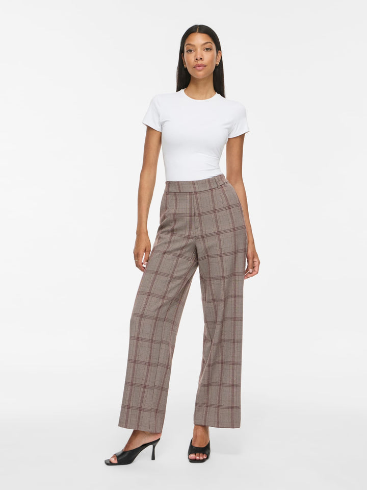 Vila Varone lange broek dames bruin dessin