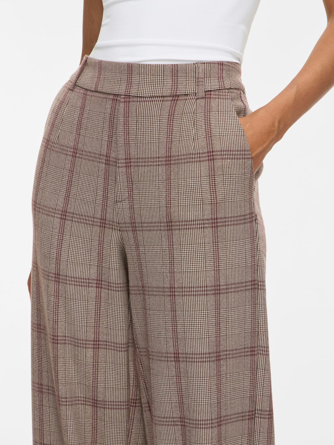 Vila Varone lange broek dames bruin dessin