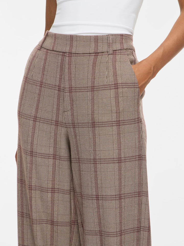 Vila Varone lange broek dames bruin dessin