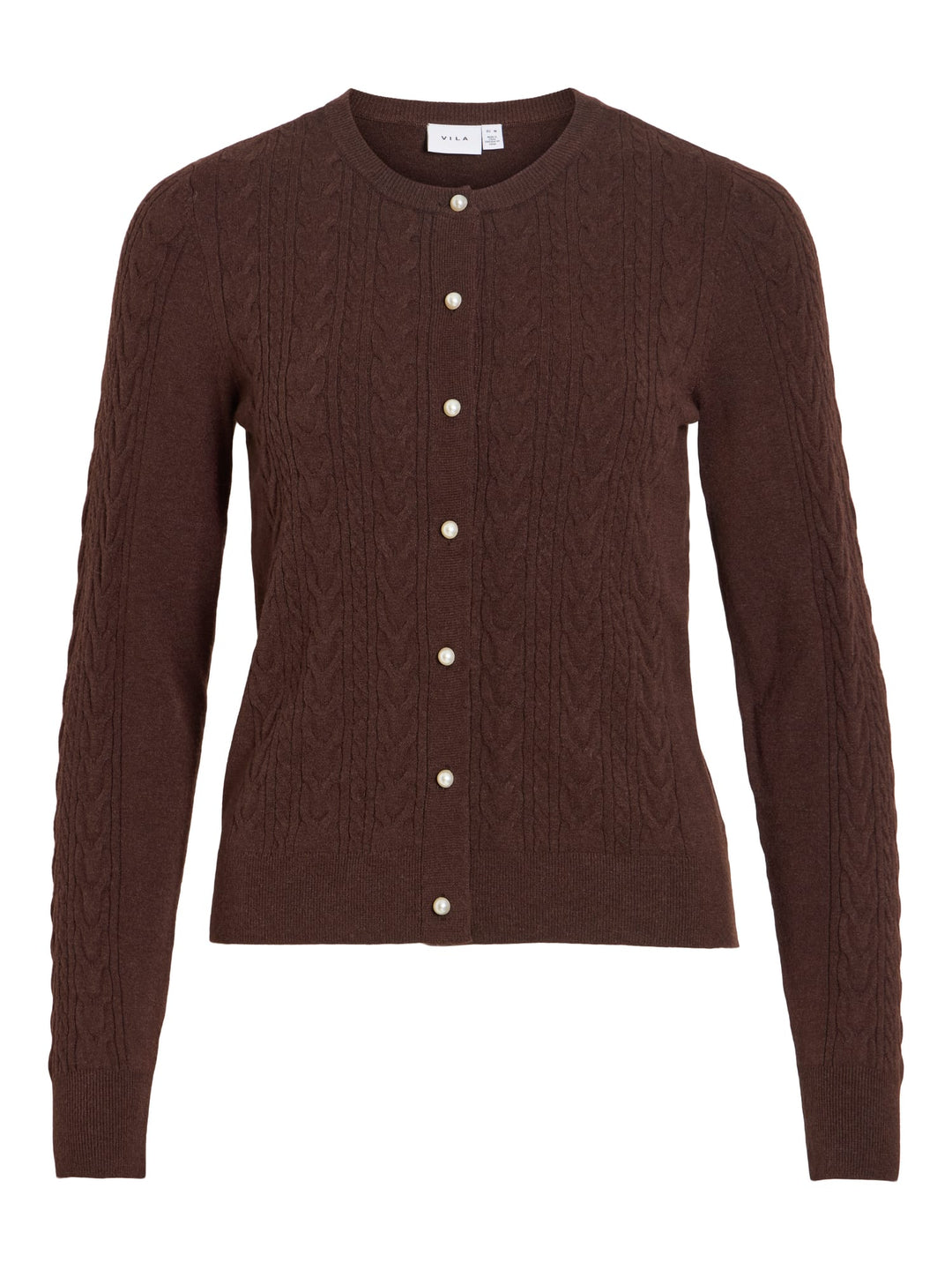 Vila 14115309 Kerry vest gebreid dames – bruin