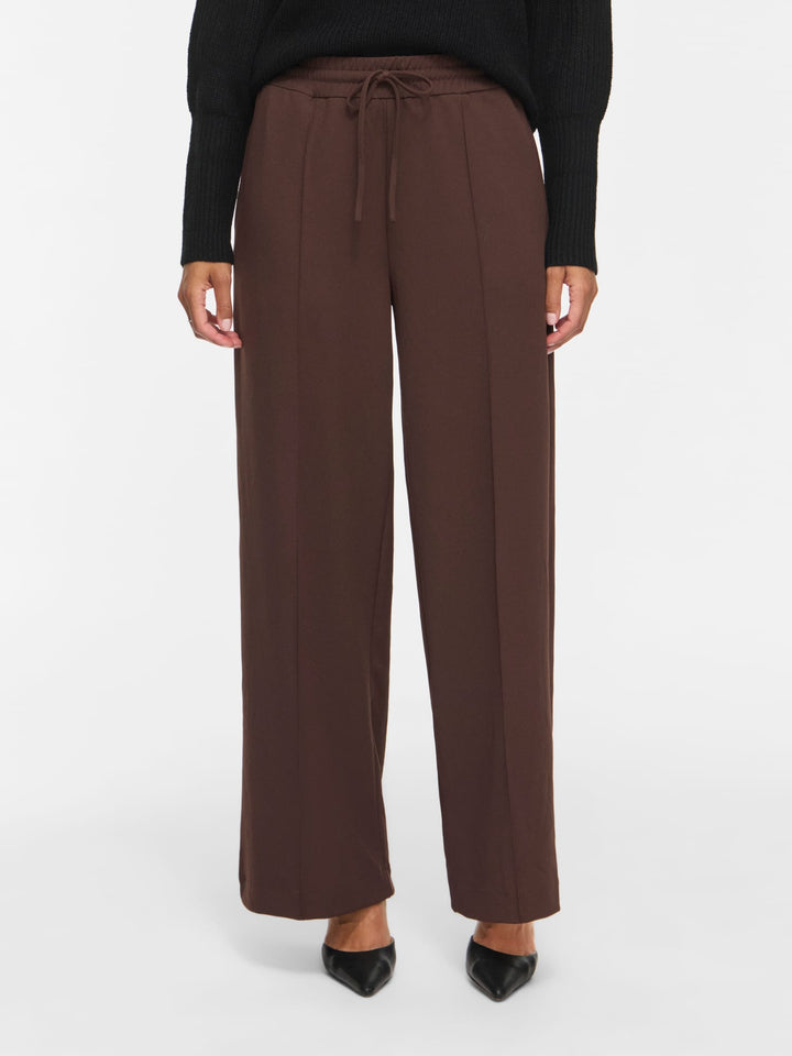 Vila 14095436 Clua lange broek bruin