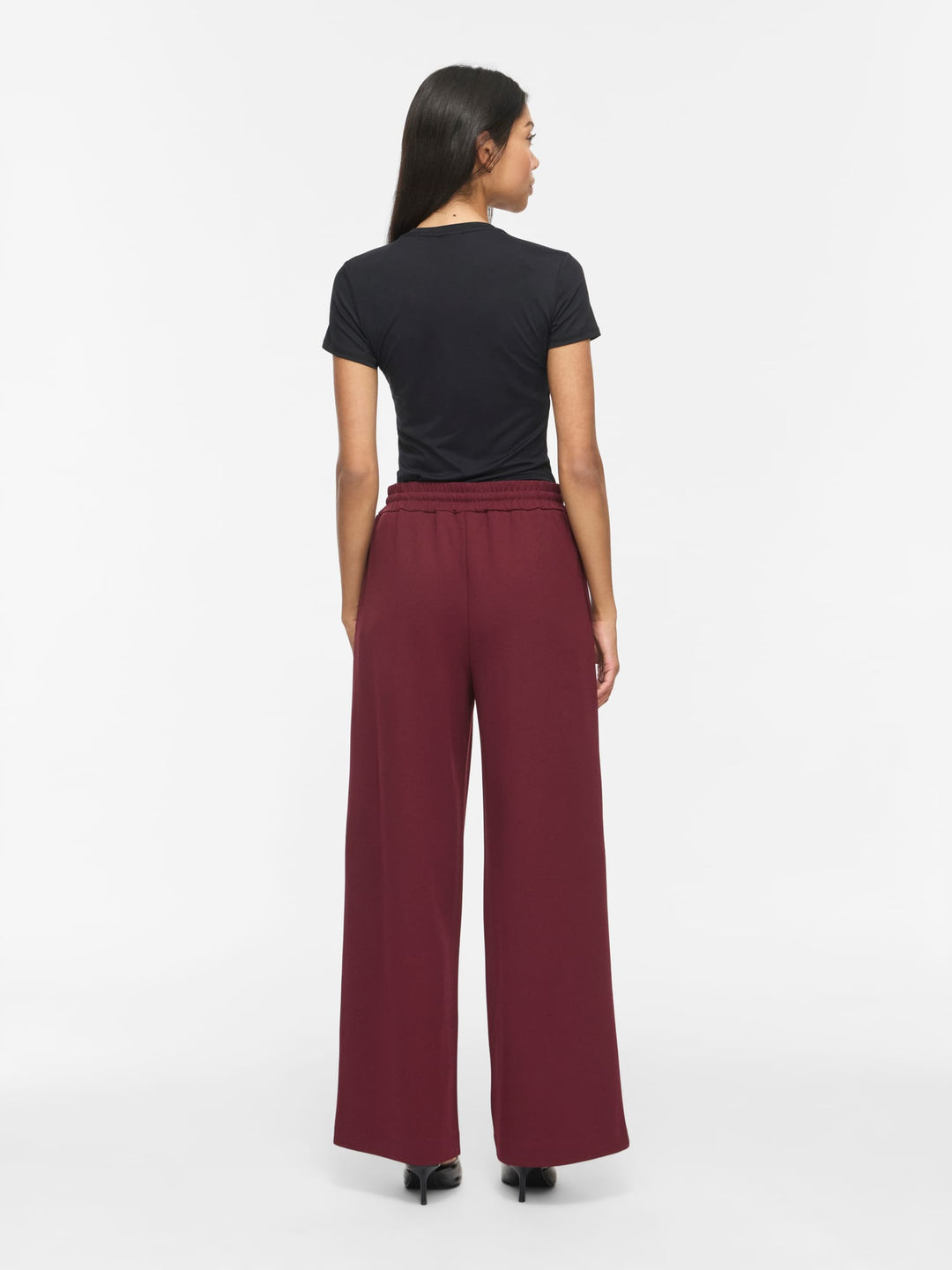 Vila Clua wijde broek bordeaux – dames