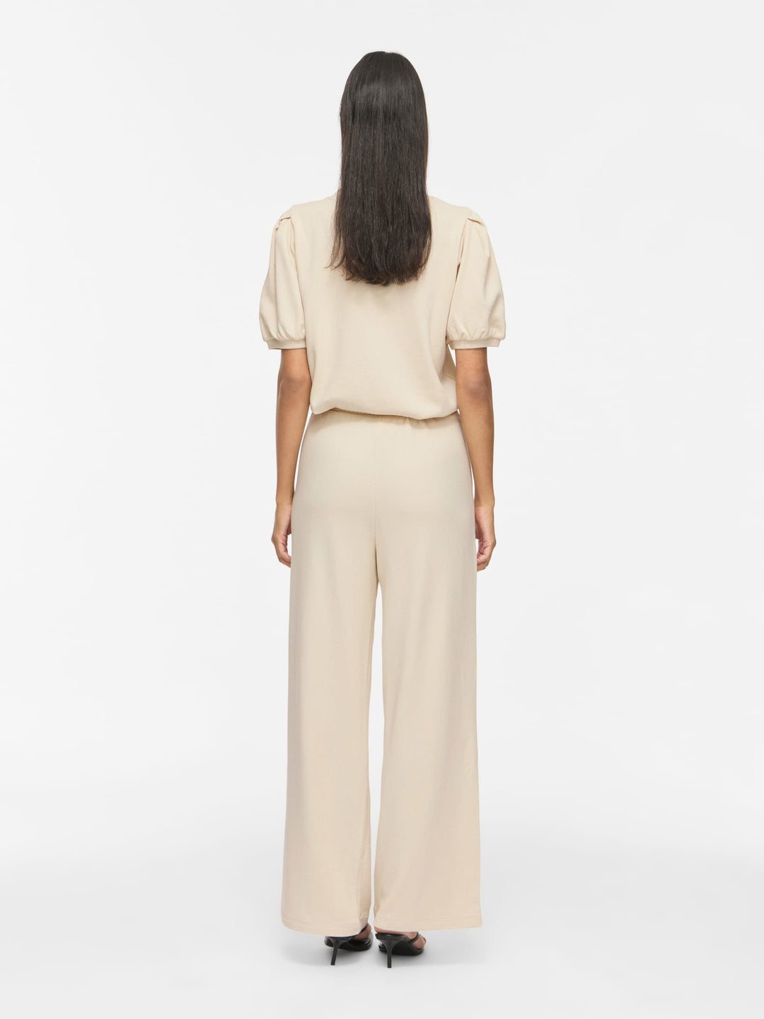Vila Harisa wijde broek beige – dames