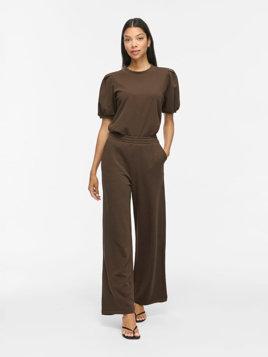 Vila Harisa wijde broek bruin – dames