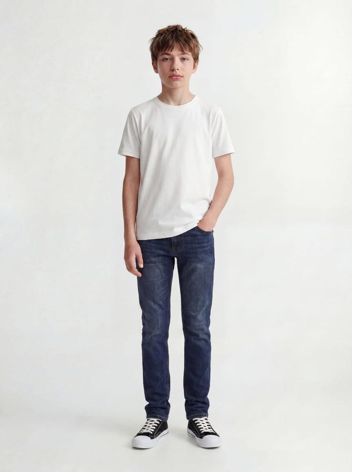 Jack & Jones Kids slim fit jeans blauw - jongens - Blue Denim