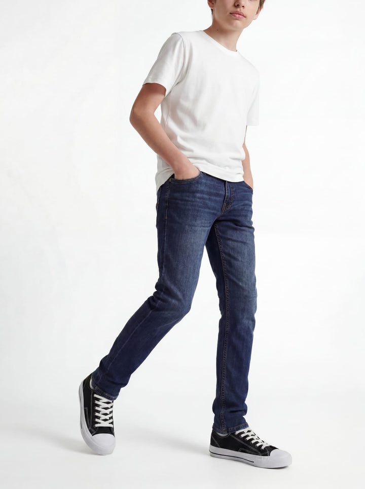 Jack & Jones Kids slim fit jeans blauw - jongens - Blue Denim