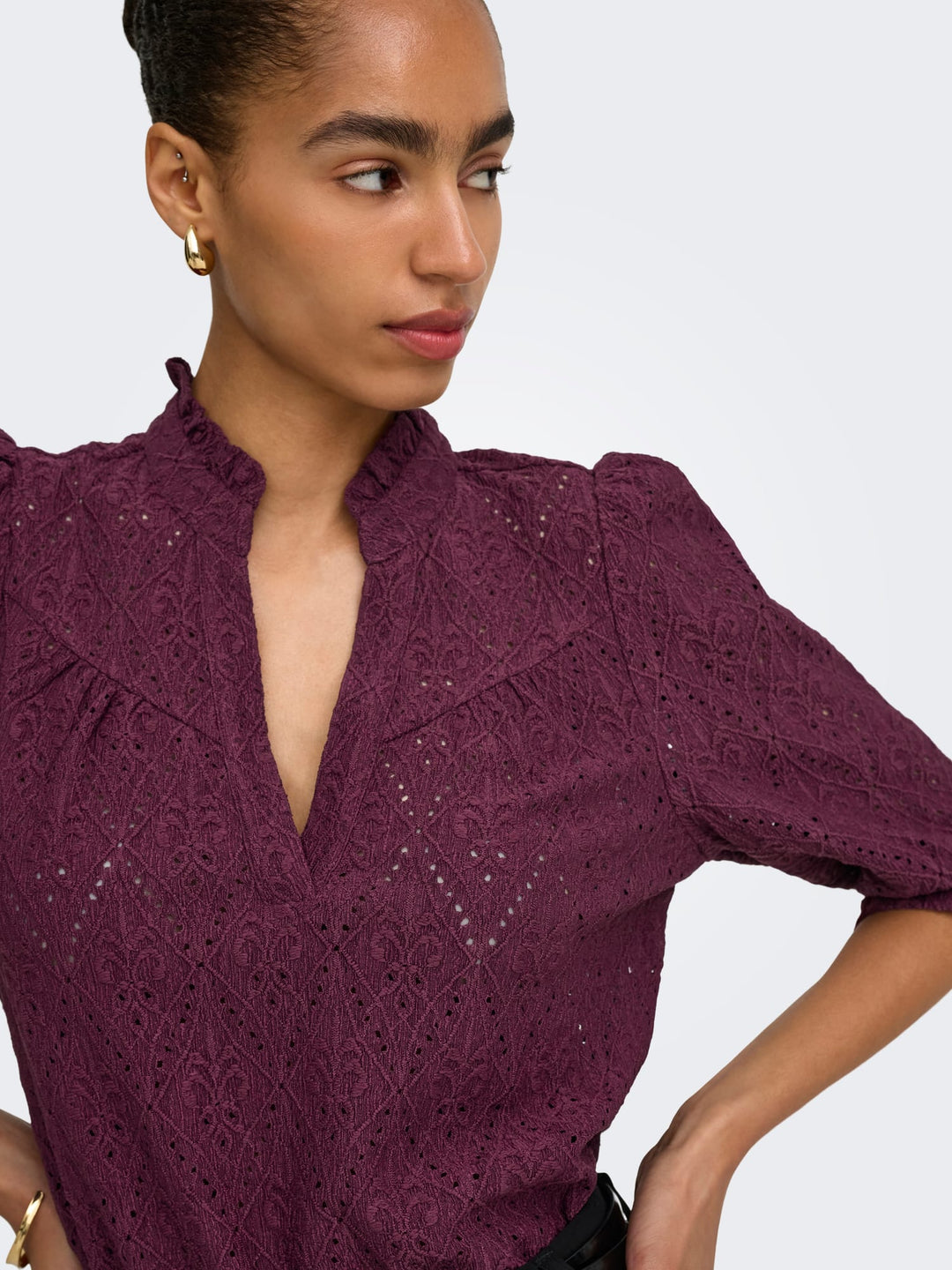 Only ziggy top bordeaux – dames