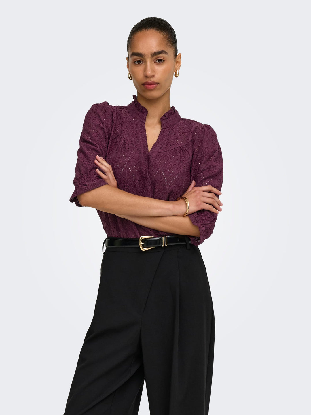 Only ziggy top bordeaux – dames