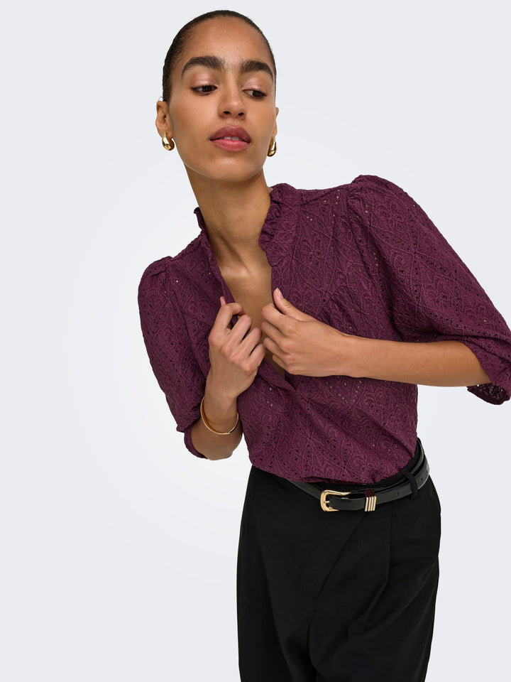 Only ziggy top bordeaux – dames