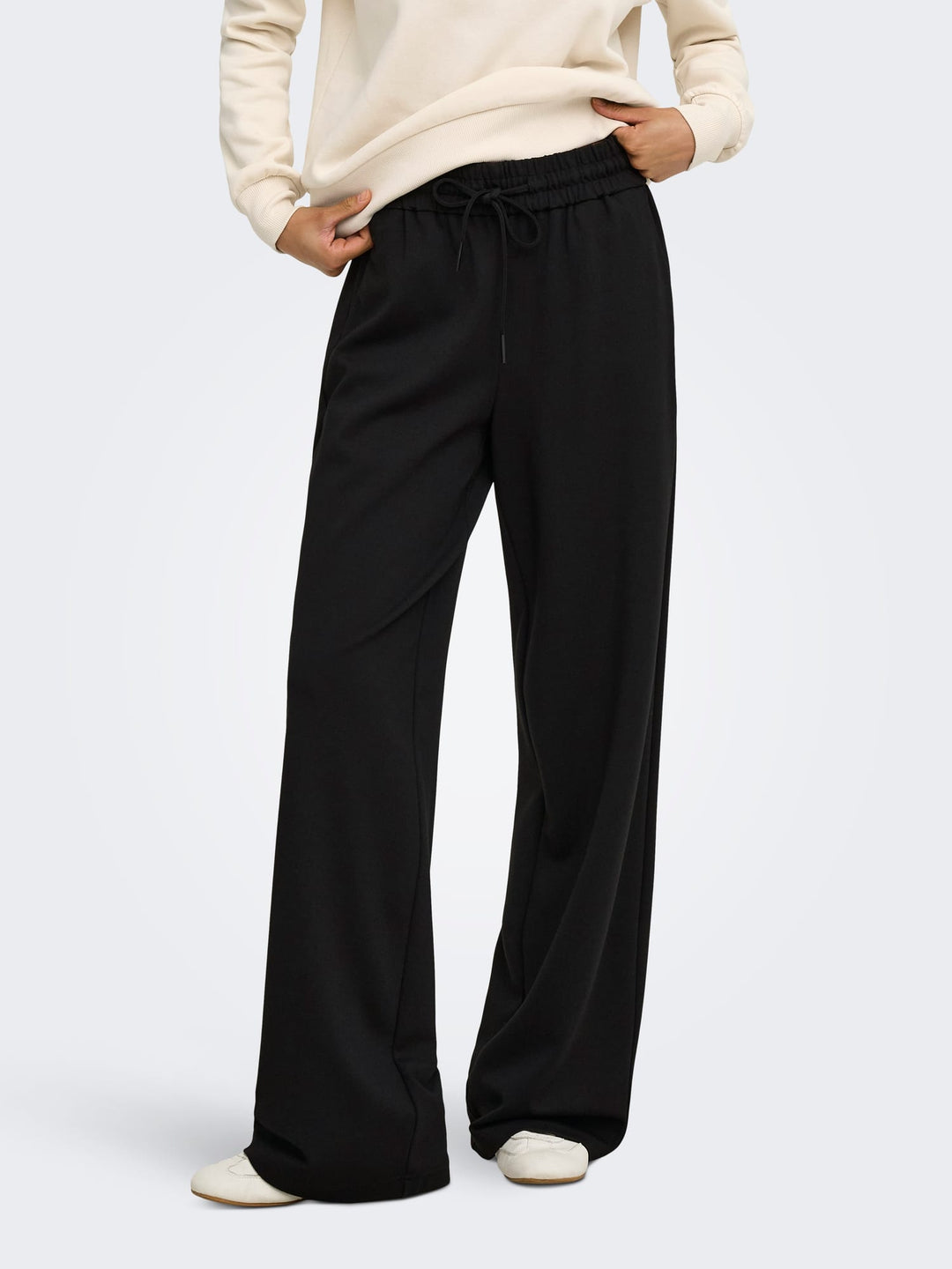 Only ONLPOPTRASH-TADIA MW X-WIDE PNT zwart – dames lange broek