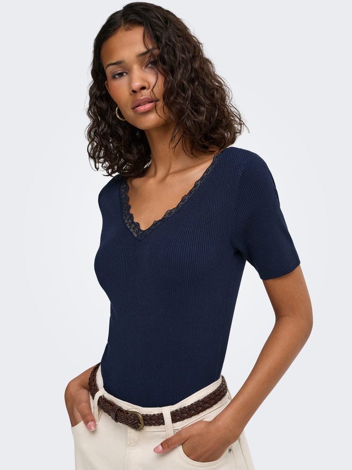 Jacqueline de Yong JDYNANNA T-shirt navy – dames