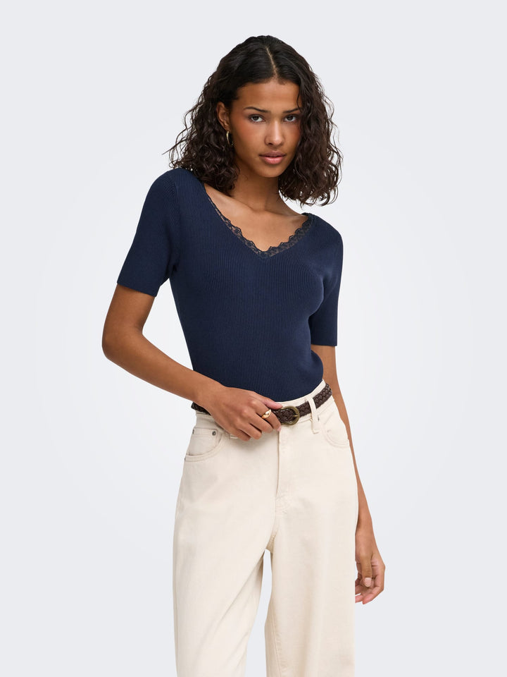 Jacqueline de Yong JDYNANNA T-shirt navy – dames