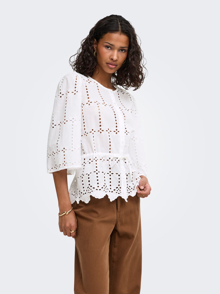 Jacqueline de Yong Jojo blouse off-white – dames