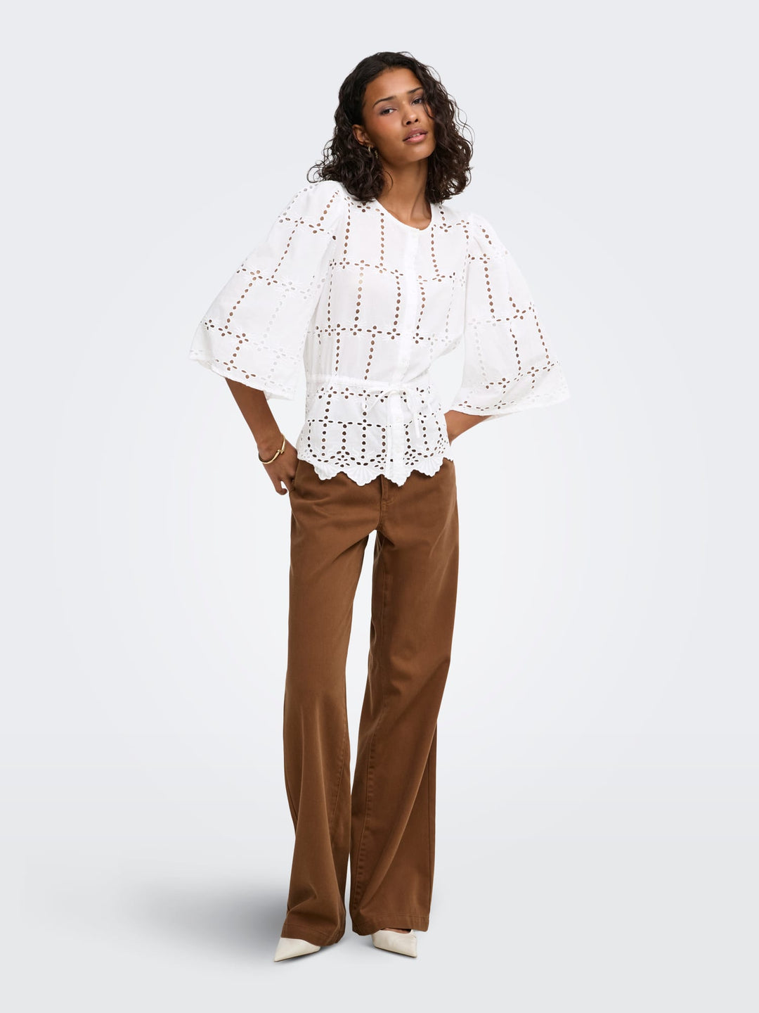 Jacqueline de Yong Jojo blouse off-white – dames