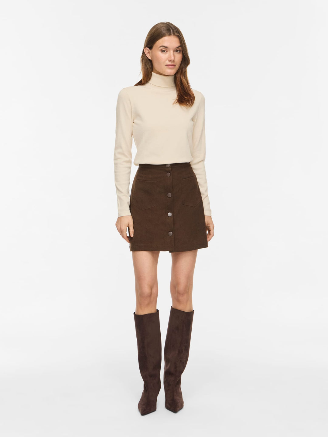 Vila 14115276 malu top l/m dames zand