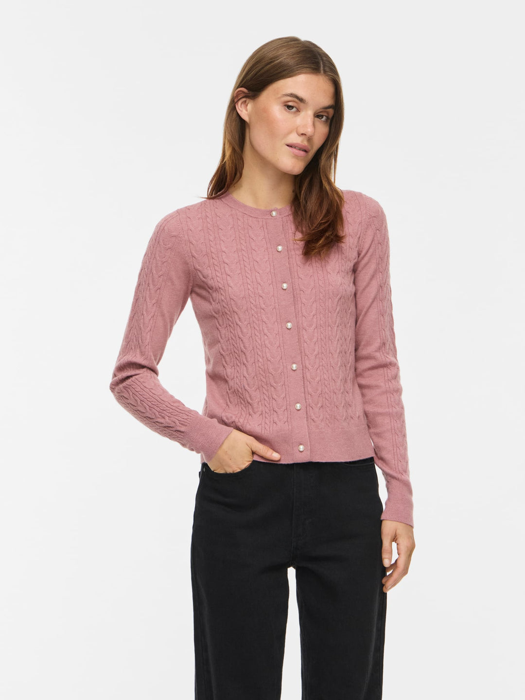 Vila 14115309 Kerry vest gebreid dames – oud roze