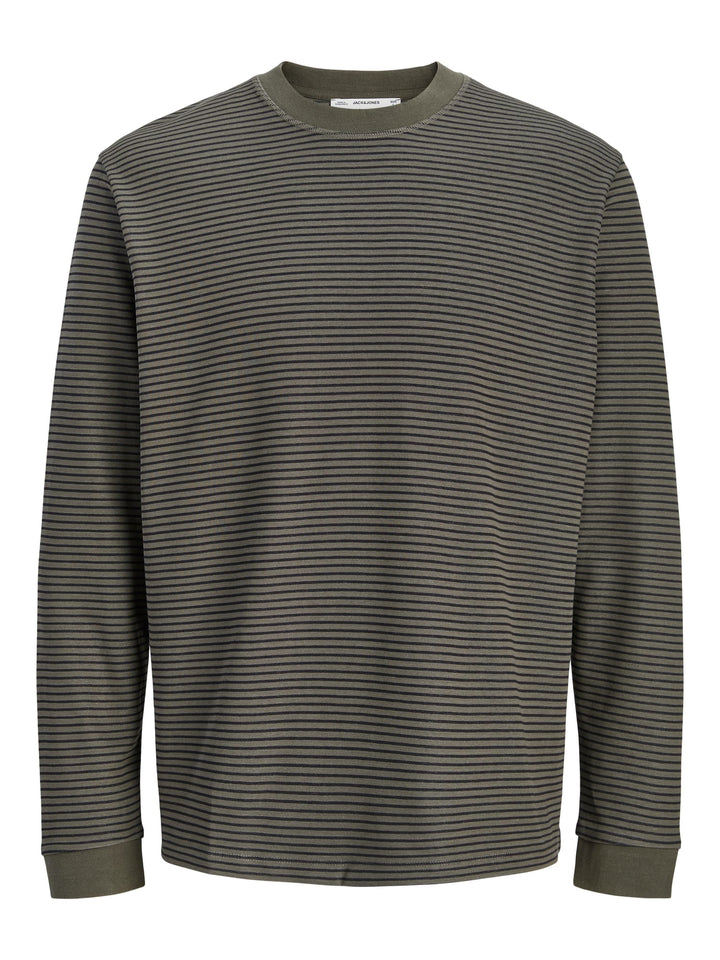 Jack &amp; Jones 12316256 Barron t-shirt l/m groen dessin – heren