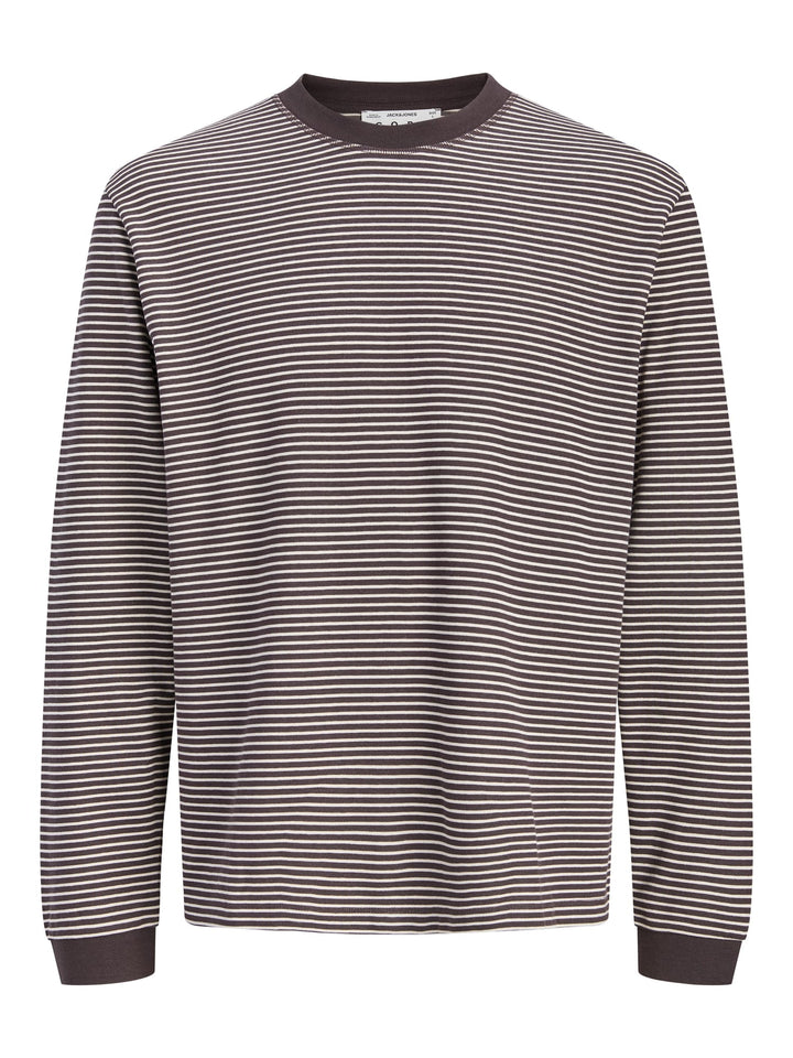 Jack &amp; Jones 12316256 Barron t-shirt l/m bruin dessin – heren