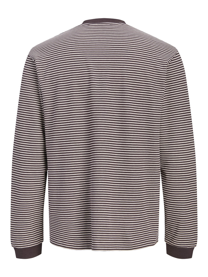 Jack &amp; Jones 12316256 Barron t-shirt l/m bruin dessin – heren