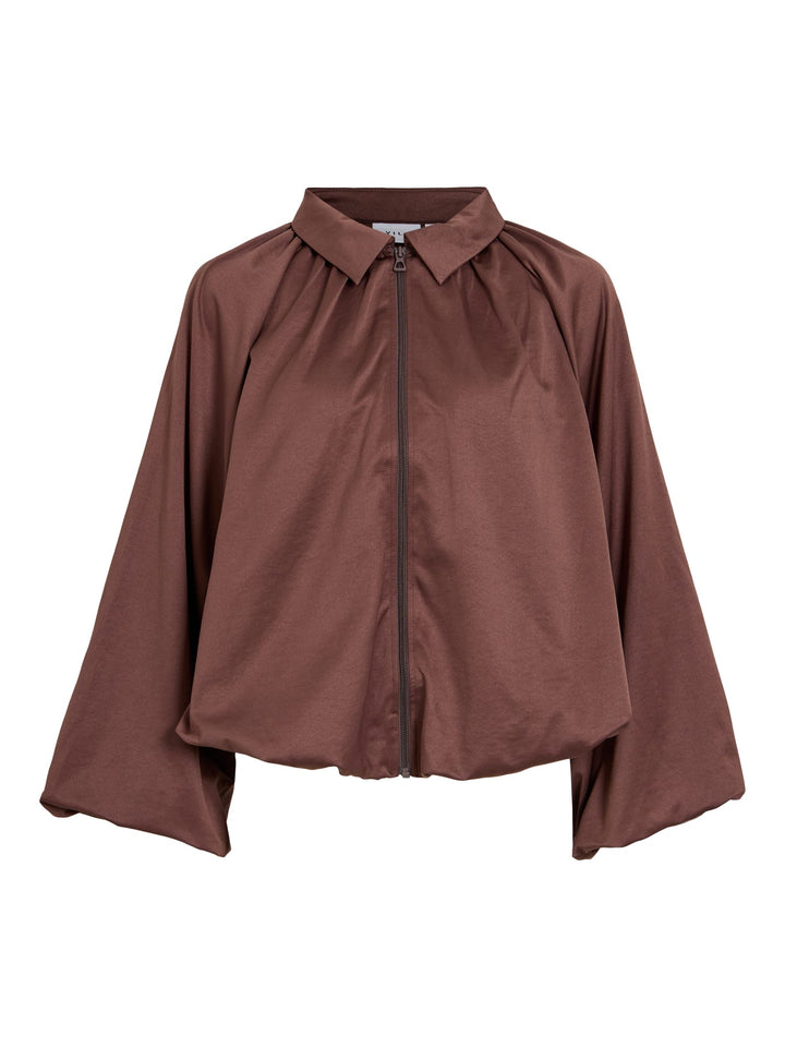 Vila 14119302 porty vest sweat dames bruin