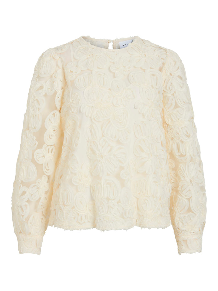 Vila 14118720 Lexie top l/m dames ecru
