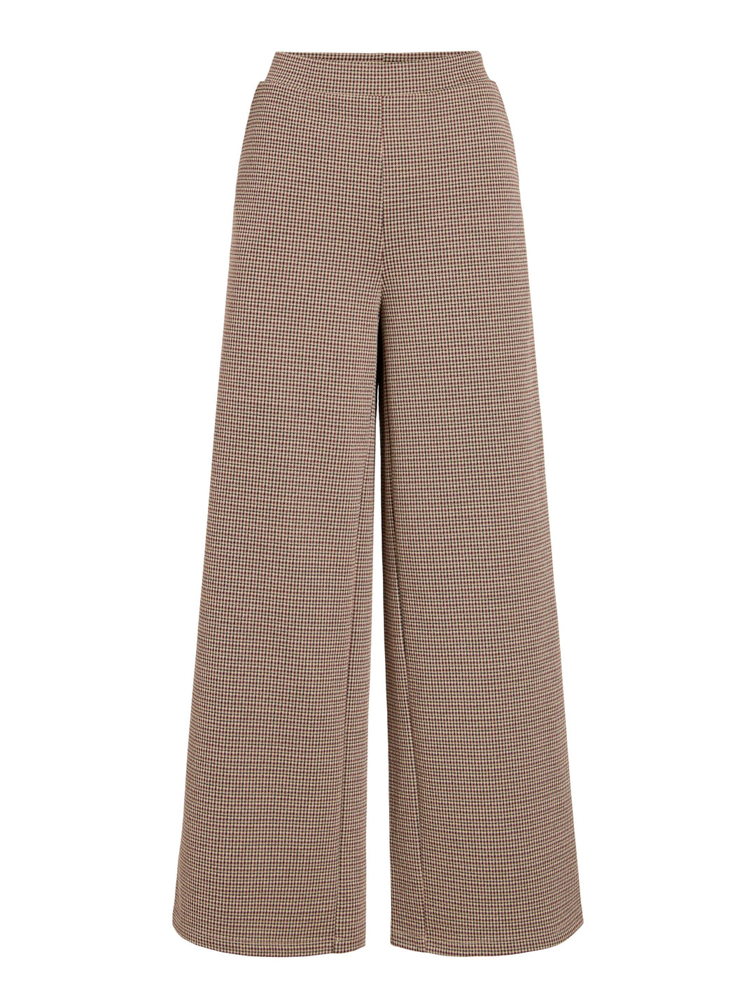 Vila 14119773 chekka lange broek dames bruin dessin