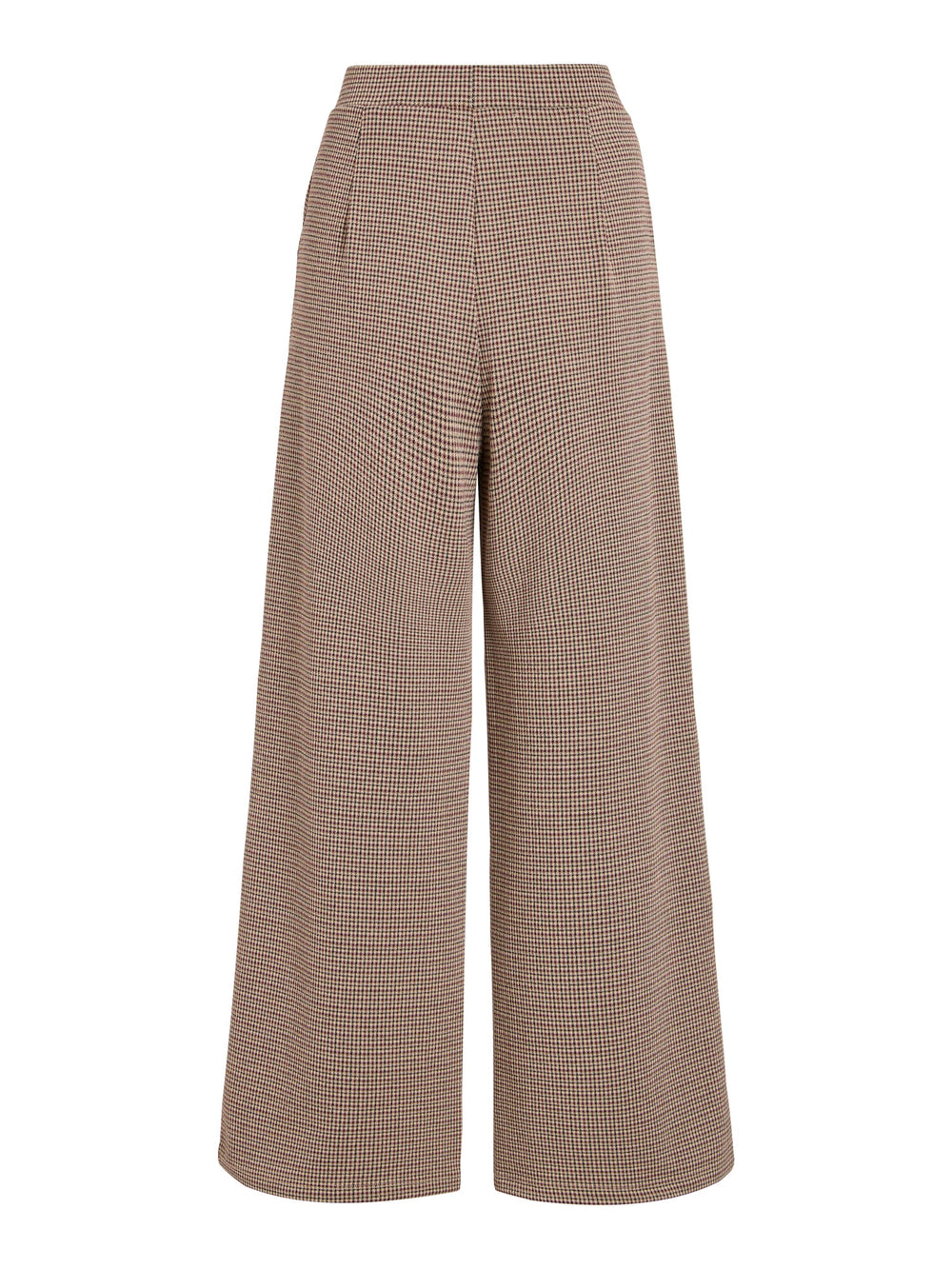 Vila 14119773 chekka lange broek dames bruin dessin